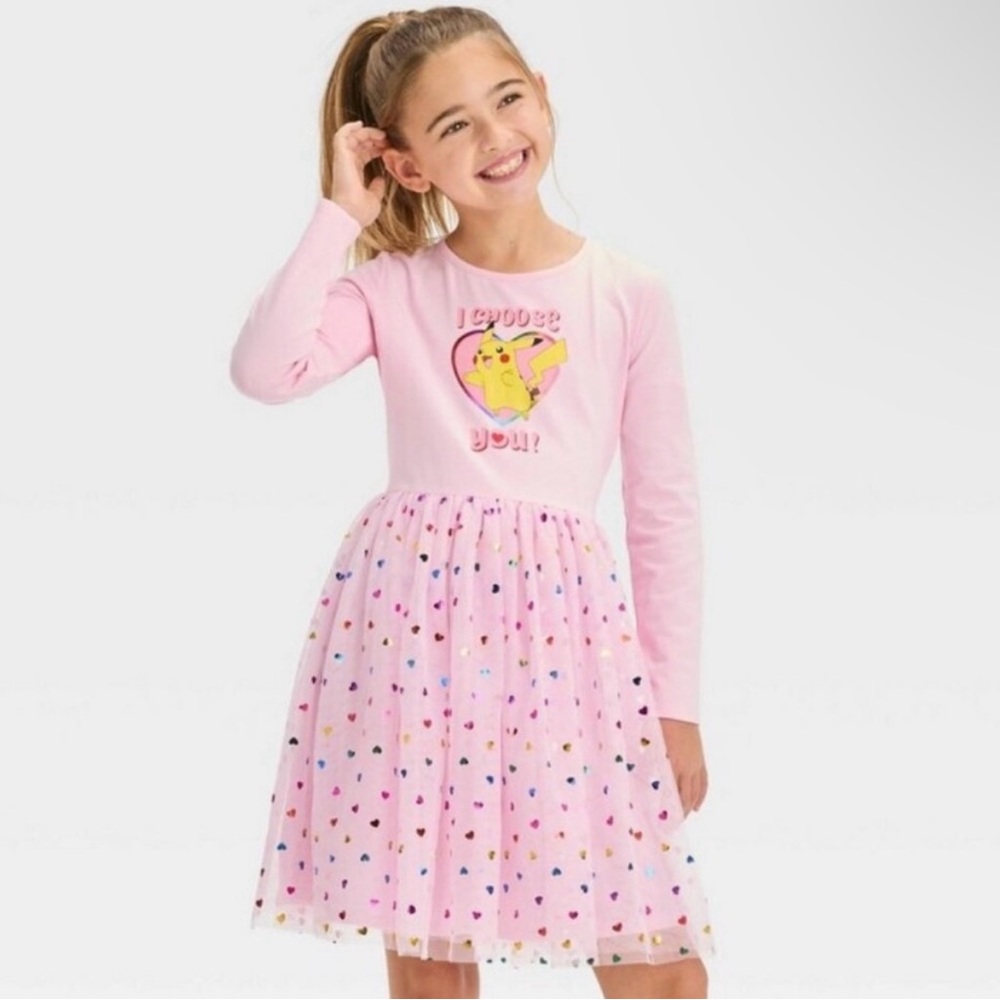 NWOT Pokémon Pink Girls Dress with Graphic Design